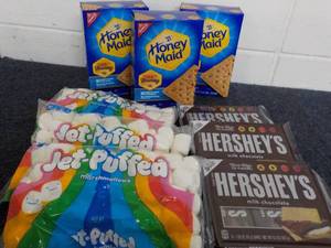 Smores Kit - 3 each 14.4 oz Boxes Honey Maid Graham Crackers, 12 oz Bag Marshmallows and 3 x 6 packs Hersheys Full Size Candy Bars