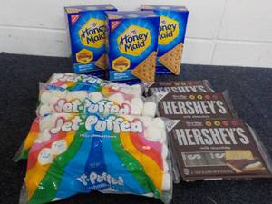 Smores Kit - 3 each 14.4 oz Boxes Honey Maid Graham Crackers, 12 oz Bag Marshmallows and 3 x 6 packs Hersheys Full Size Candy Bars