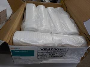 Case of 100- 56 Gallon Clear Trash Can Liners 43 x 47