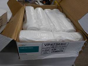 Case of 100- 56 Gallon Clear Trash Can Liners 43 x 47