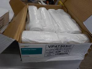 Case of 100- 56 Gallon Clear Trash Can Liners 43 x 47