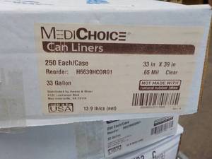 Case of 250 - 33 gallon Clear Can Liners 33 x 39