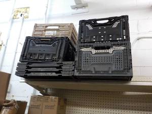 7 Plastic Collaspible Crates...