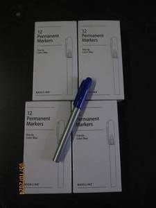lot 26 image: 4 packs of 12 blue fne tip permant markers