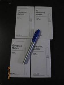 lot 27 image: 4 packs of 12 blue fne tip permant markers