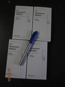 lot 29 image: 4 packs of 12 blue fne tip permant markers