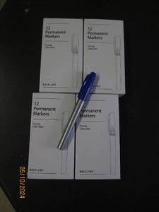 lot 30 image: 4 packs of 12 blue fne tip permant markers