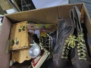 lot 52 image: lot of vintage ice skates and more