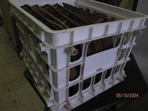 lot 55 image: lot of records in a white crate...
