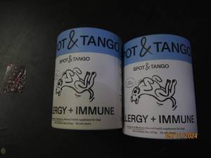 lot 199 image: 2 bottles of spot and tango allergy and immune helath supplement for dogs 56 soft chews per bottle&nbspBest&nbspBy 022025