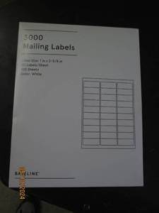 lot 70 image: 3000 mailing labels...