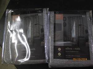 lot 74 image: 2 new allen roth 84 inch black out curtains