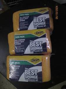 lot 79 image: 3  2 packs of qep the best spone all purpose heavy duty sponges