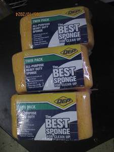 lot 81 image: 3  2 packs of qep the best spone all purpose heavy duty sponges