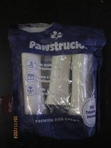 lot 101 image: package of pawstruck premium filled dog chews varitey pack peanut butter, cheese andd bacon and beef filled bones best buy 5  21  25