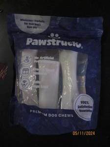 lot 106 image: package of pawstruck premium filled dog chews varitey pack peanut butter, cheese andd bacon and beef filled bones best buy 5  21  25