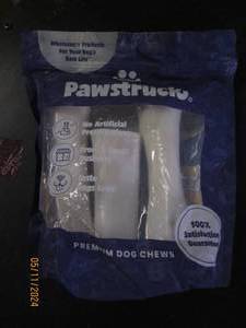 lot 107 image: package of pawstruck premium filled dog chews varitey pack peanut butter, cheese andd bacon and beef filled bones best buy 5  21  25