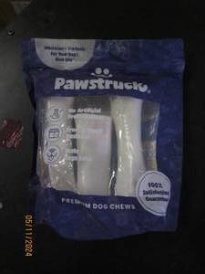 lot 109 image: package of pawstruck premium filled dog chews varitey pack peanut butter, cheese andd bacon and beef filled bones best buy 5  21  25
