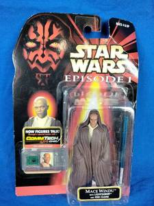 New Star Wars Episode 1 Collectible Mace Windu with Lightsaber and Jedi Cloak