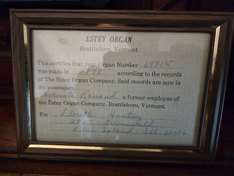 lot 88A image: Brattleboro VT Paddle Organ with Stool (Video)