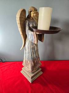lot 35 image: Angel Statue with Candle Holder by New Creative