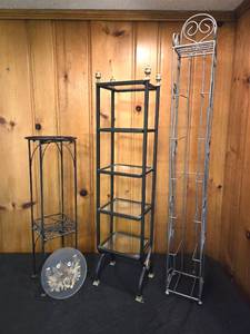 lot 89 image: Plant, DVD & Glass Shelf Stands