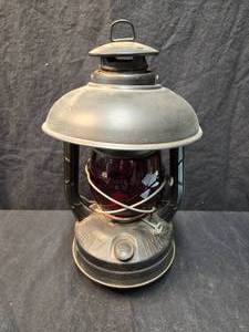 lot 33A image: Dietz Little Wizard Election Booth Lantern with Red Little Wizard Globe