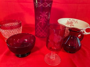 lot 226 image: Brillant Red Glassware Collection