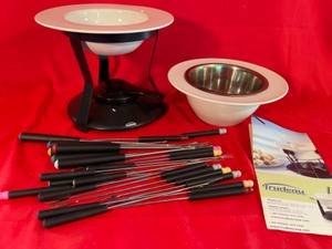 lot 296 image: Sterno Fondue Pot with Cooking Sticks