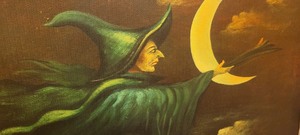 lot 243 image: Haunted Halloween Witches Canvas Art