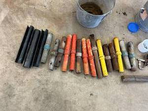 2 PAILS OF MISCELLANEOUS SCAFFOLDING PARTS