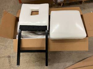 2 Cast Vinyl Keyhole Counter Height Chair - White with Black Finish