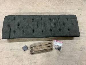 55 Dark Grey Tufted Bench