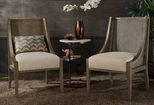 Brown and Beige Wicker Accent Chair