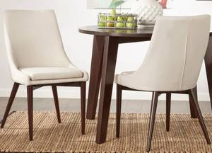 2 White Linen Side Chair