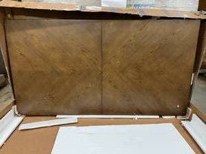 Large Brown Dining Table with Expandable Leaf