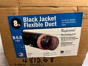 8in Class 1 Insulated Black Jacket Flexible Duct