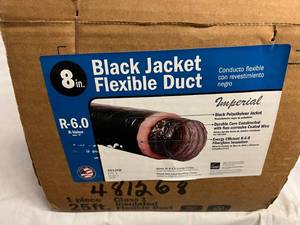 8in Class 1 Insulated Black Jacket Flexible Duct