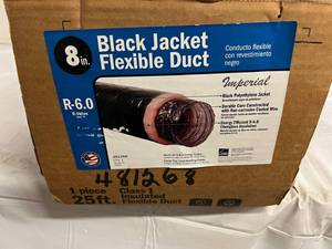 8in Class 1 Insulated Black Jacket Flexible Duct