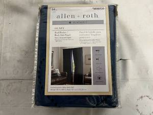 Allen and Roth 84 Blackout Curtains - Navy Jacquard