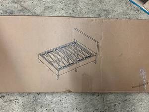 Dark Grey Upholstered Platform Bed - Dark Grey