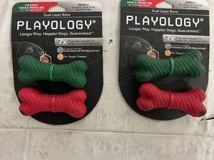 2 Packs of Playology Dual Layer Scented Dog Bones - Small Breed