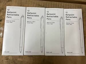 48 Ballpoint Retractable Pens - Red
