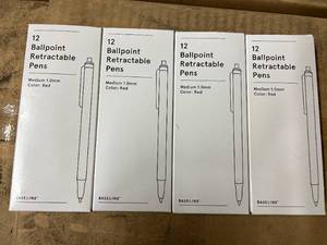 48 Ballpoint Retractable Pens - Red