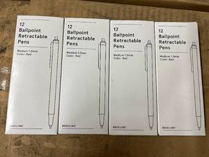 48 Ballpoint Retractable Pens - Red