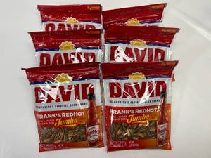 6x 5.25oz David Jumbo Franks Red Hot Sunflower Seeds