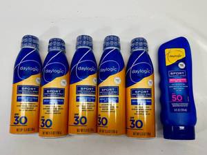 6x Daylogic Sport Sunscreen- 5x Spray SPF 30 & 1x Lotion SPF 50