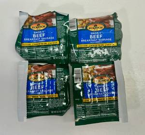 L. 4x 8.3oz  Ecrich Smok-y Beef Breakfast Sausage Links