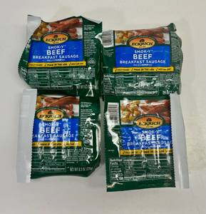 L. 4x 8.3oz  Ecrich Smok-y Beef Breakfast Sausage Links