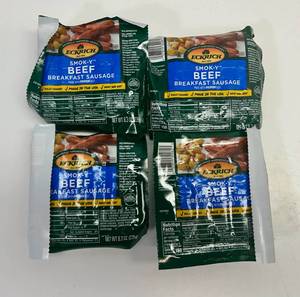 L. 4x 8.3oz  Ecrich Smok-y Beef Breakfast Sausage Links
